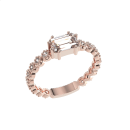 Δαχτυλίδι σε ροζ χρυσό Κ14 με πέτρες Ζιργκόν