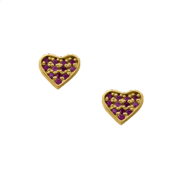 Σκουλαρίκια Καρδιά με πέτρες ζιργκόν Κ9