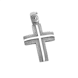 Unisex σταυρός σε λευκόχρυσο Κ14
