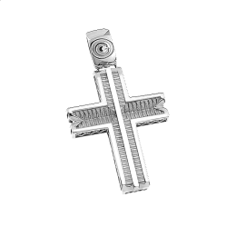 Ανδρικός σταυρός σε λευκόχρυσο Κ14
