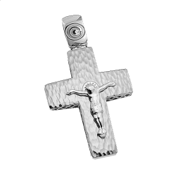 Ανδρικός σταυρός σε λευκόχρυσο Κ14