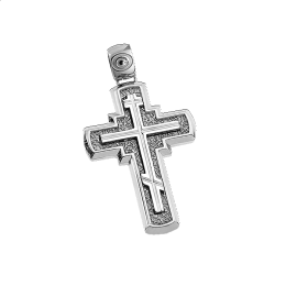 Ρώσικος σταυρός unisex σε λευκόχρυσο Κ14
