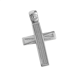 Σταυρός ανδρικός σε λευκόχρυσο Κ14