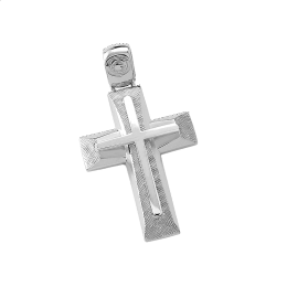 Σταυρός ανδρικός σε λευκόχρυσο σε Κ14