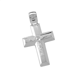 Σταυρός ανδρικός σε λευκόχρυσο Κ14