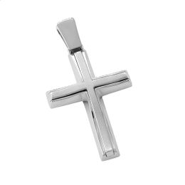 Σταυρός Ανδρικός σε Λευκόχρυσο Κ14