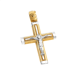Σταυρός ανδρικός με εσταυρωμένο σε χρυσό Κ14