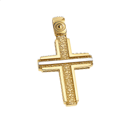 Ανδρικός σταυρός σε χρυσό και λευκόχρυσο Κ14