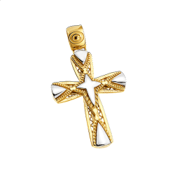 Ρώσικος σταυρός γυναικείος σε χρυσό Κ14