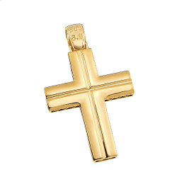 Σταυρός unisex με σμάλτο σε χρυσό Κ14