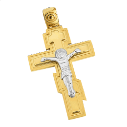 Ρώσικος σταυρός γίγας σε χρυσό Κ14