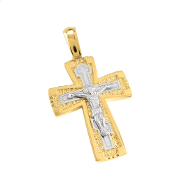 Ρώσικος σταυρός unisex σε χρυσό Κ14