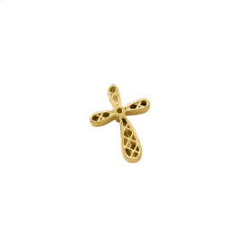 Σταυρός γυναικείος mini με πέτρες ζιργκόν σε χρυσό Κ14