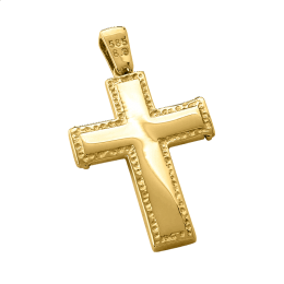 Ρώσικος σταυρός δίχρωμος σε χρυσό Κ14