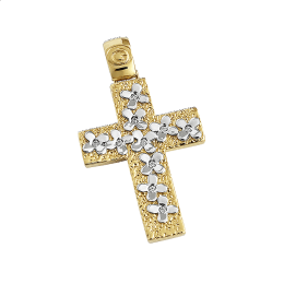 Σταυρός γυναικείος πέτρες ζιργκόν σε χρυσό Κ14