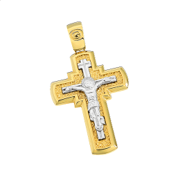 Ρώσικος σταυρός unisex γίγας σε χρυσό Κ14