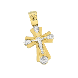 Ρώσικος σταυρός με εσταυρωμένο σε χρυσό Κ14