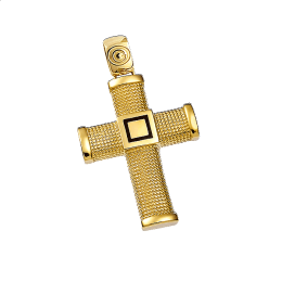 Σταυρός ανδρικός με σμάλτο σε χρυσό Κ14