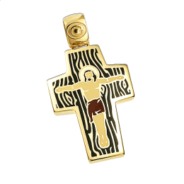 Αντρικός σταυρός με σμάλτο σε χρυσό Κ14