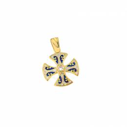 Σταυρός γυναικείος Βυζαντινός σε χρυσό Κ14