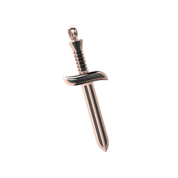 Κρεμαστό Σπαθί με Σμάλτο σε ροζ χρυσό Κ9