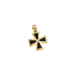 Σταυρός Μάλτας με σμάλτο και πέτρα ζιργκόν Κ9