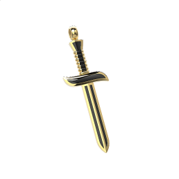 Κρεμαστό Σπαθί με Σμάλτο σε χρυσό Κ9