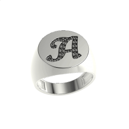 Δαχτυλίδι σεβαλιέ μονόγραμμα με ζιργκόν K 9