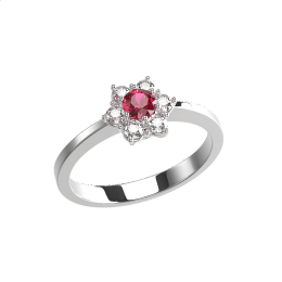 Δαχτυλίδι Ροζέτα λουλούδι Κ14 με πέτρες Ζιργκόν