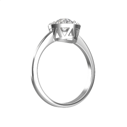 Δαχτυλίδι Λευκόχρυσο Ροζέτα Κ14 πέτρες Ζιργκόν