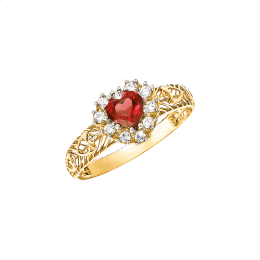 Δαχτυλίδι Ροζέτα Καρδιά Κ14 πέτρες Ζιργκόν