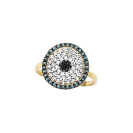 Δαχτυλίδι μάτι με πέτρες Ζιργκόν K 9