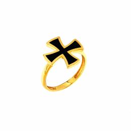 Δαχτυλίδι σταυρός Μάλτας με σμάλτο σε K 9