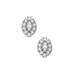 Σκουλαρίκια Ναβέτα Ροζέτα σε Λευκόχρυσο Κ14