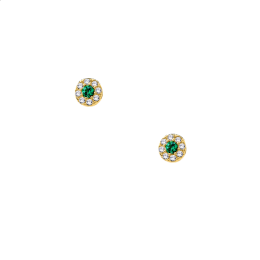 Σκουλαρίκια Ροζέτα Κ9 με πέτρες ζιργκόν