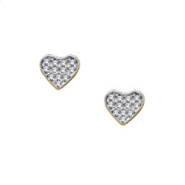 Σκουλαρίκια Καρδιά με πέτρες ζιργκόν Κ9
