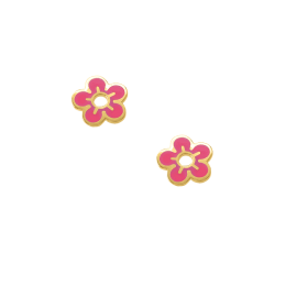 Σκουλαρίκια Λουλούδι Κ9 με Σμάλτο