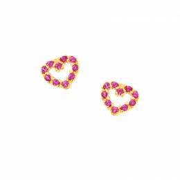 Σκουλαρίκια καρδιά Κ9 με πέτρες ζιργκόν